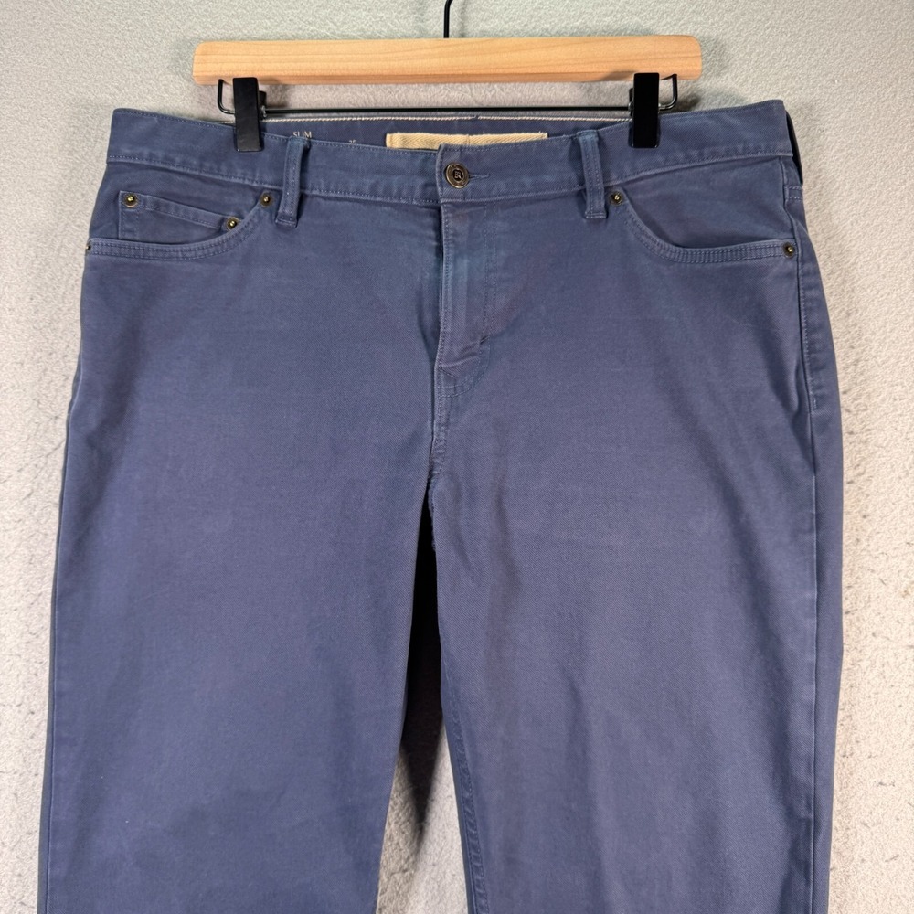 Banana Republic The Traveler Chino Pants Men 35x32 Slate Blue Slim Twill Classic - Picture 3 of 16